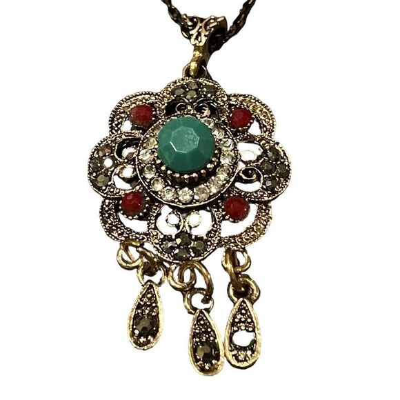 NWOT Turkish design set chain necklace and dangle earrings - Picture 5 of 9